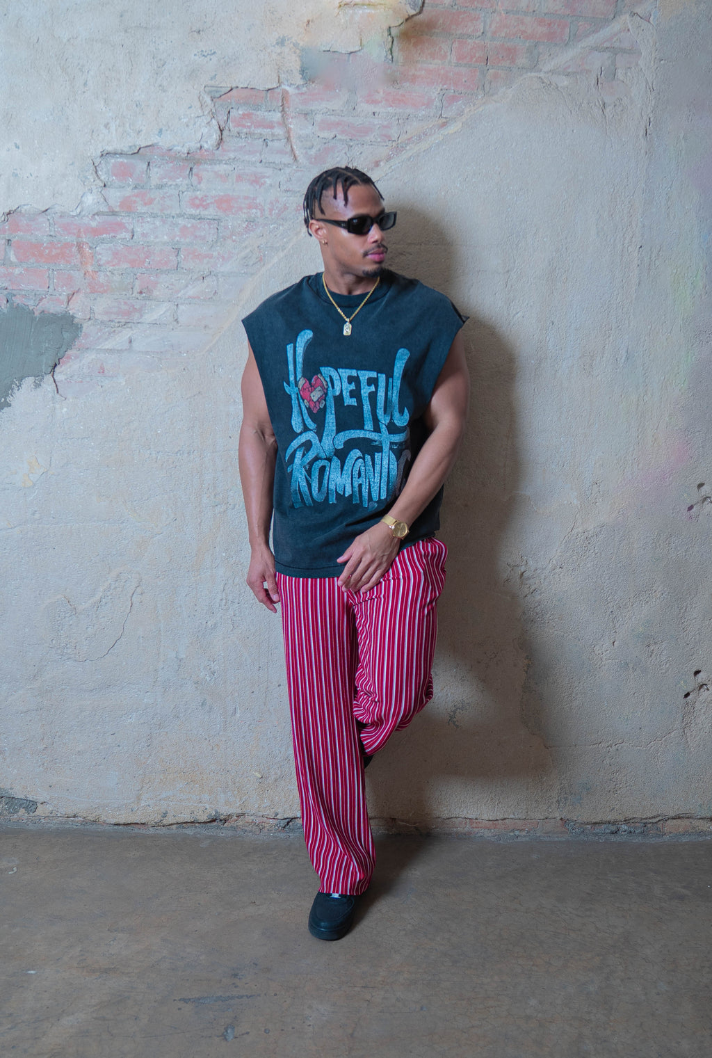 Hopeful Romantic SLEEVELESS Tee - Oversized Black Acid Wash