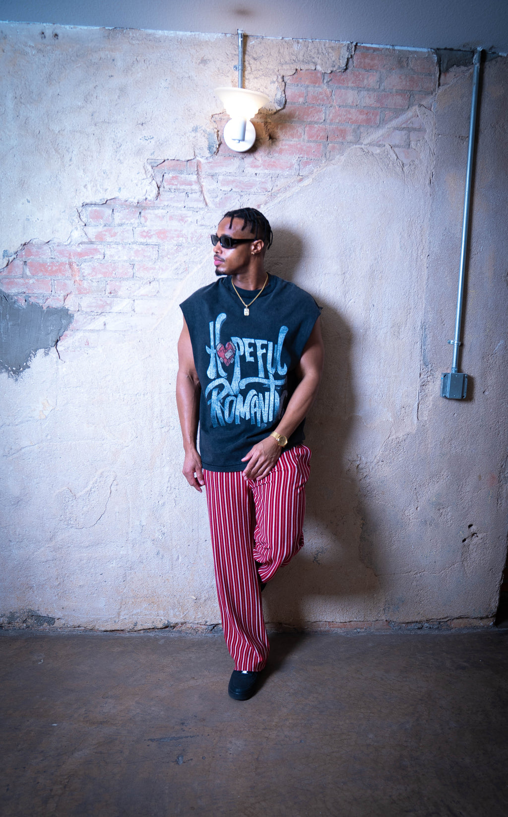 Hopeful Romantic SLEEVELESS Tee - Oversized Black Acid Wash