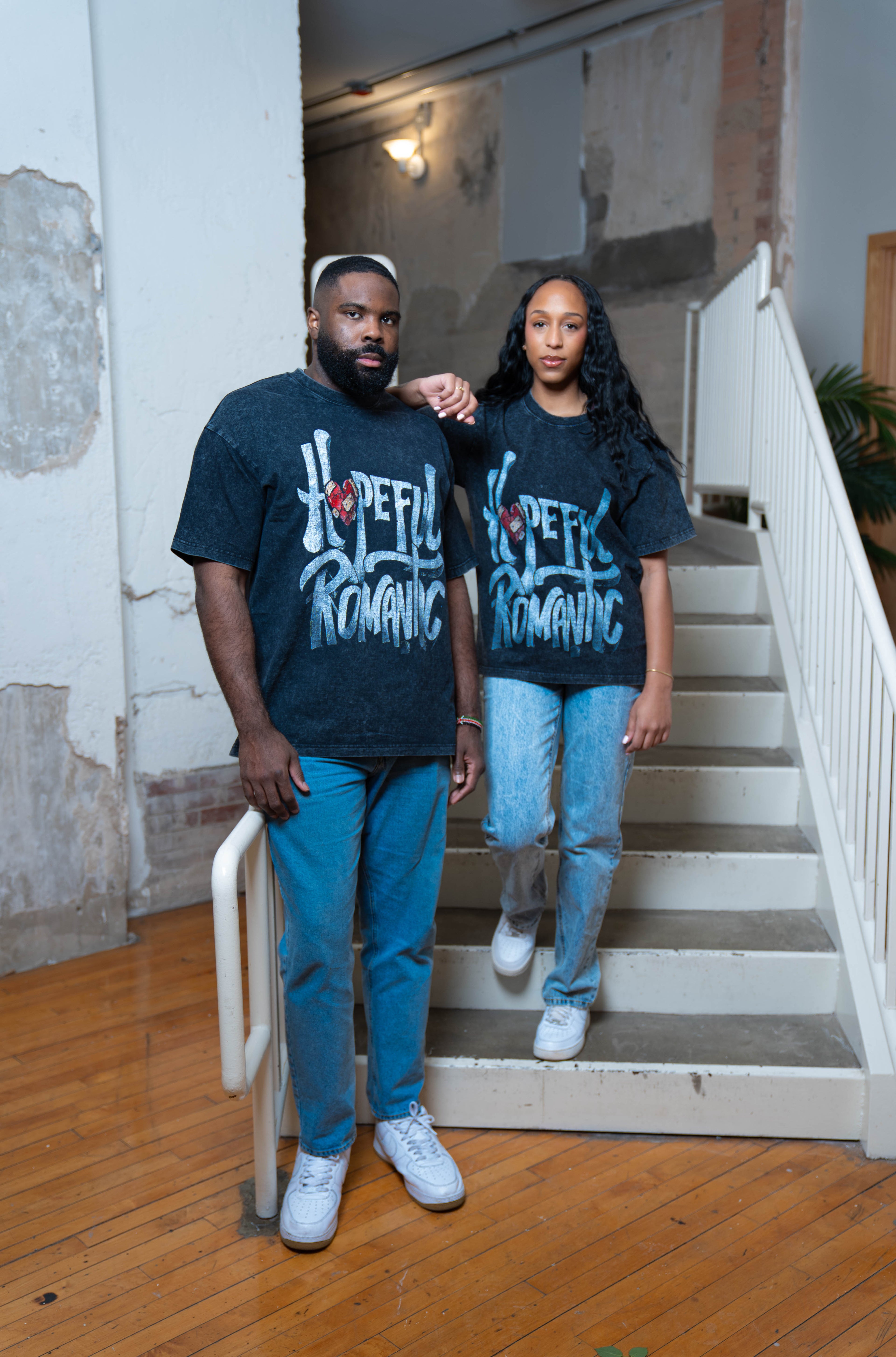 Hopeful Romantic Tee - Oversized Black Acid Wash